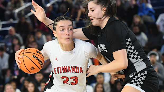 Etiwanda vs. Sierra Canyon in the CIF Southern Section Open Division girls basketball final at Cal Baptist University on Friday, Feb. 23, 2024.